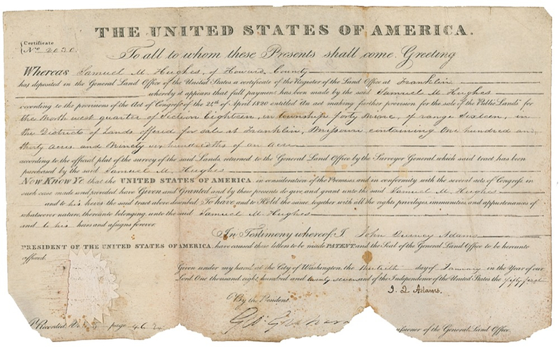 Lot 5 John Quincy Adams Signed Document
