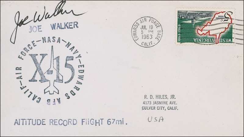 Lot 455 X-15: Joe Walker Commemorative Cover
