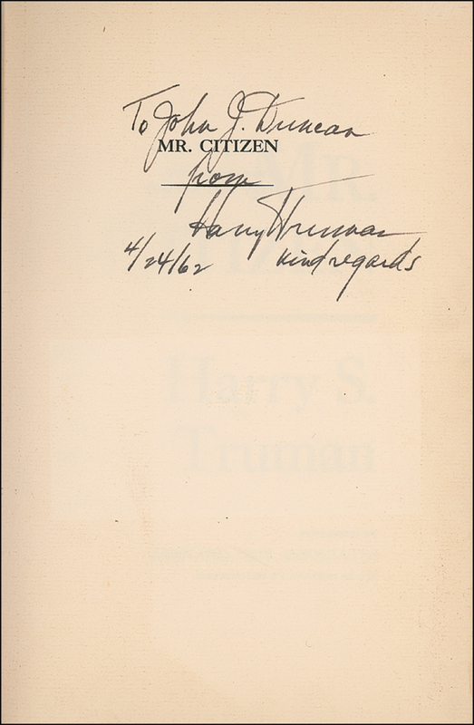 Lot 154 Harry S. Truman Book