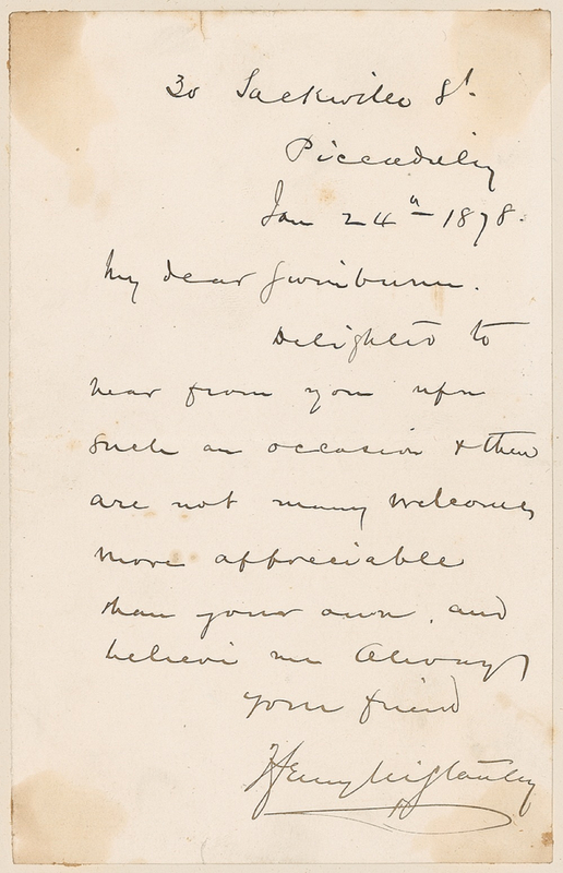 Lot 314 Henry M. Stanley Handwritten Letter Signed
