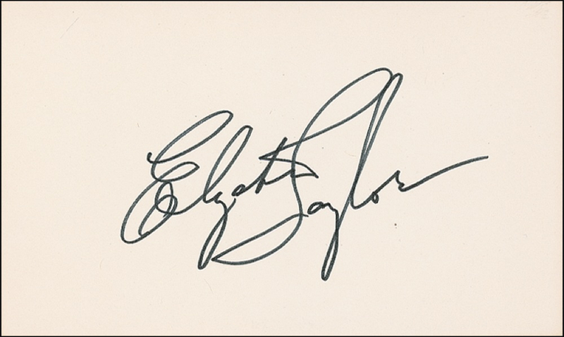 Lot 1359 Elizabeth Taylor Signature
