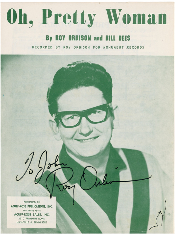 Lot 829 Roy Orbison Sheet Music