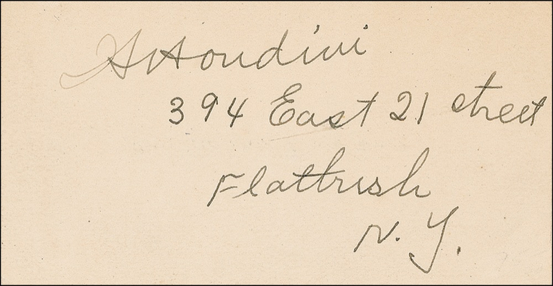 Lot 1146 Harry Houdini Signature