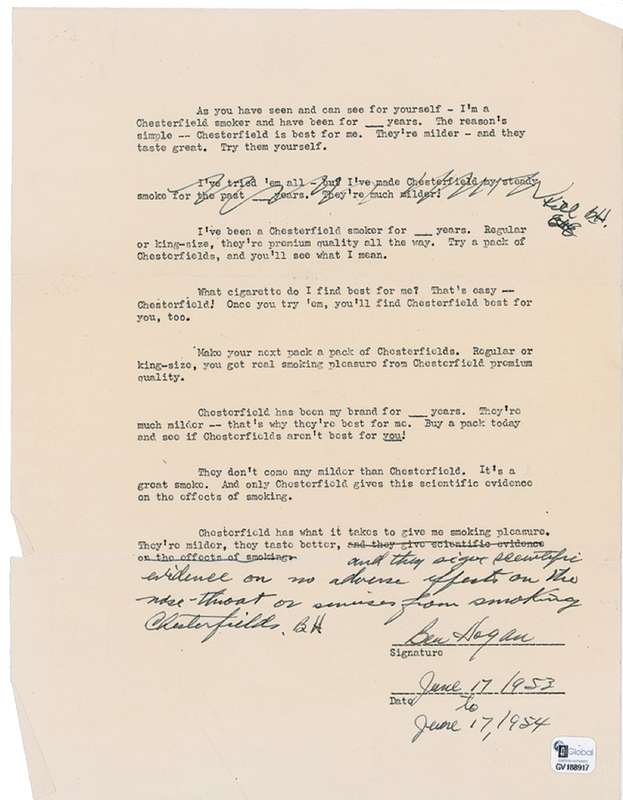 Lot 1491 Ben Hogan Signed Document