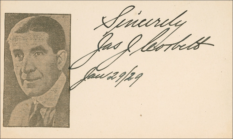 Lot 1456 James J. Corbett Signature