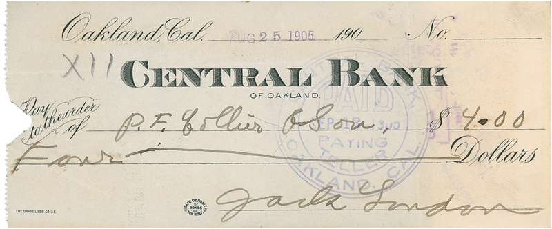 Lot 539 Jack London Check