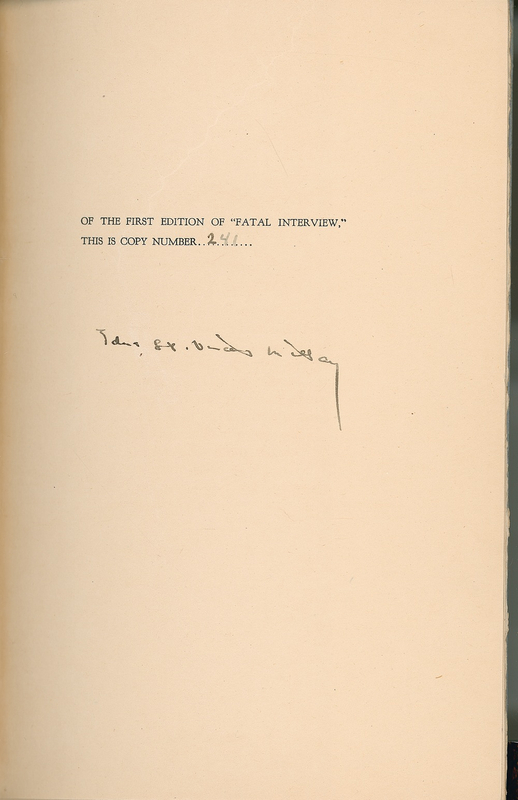 Lot 550 Edna St. Vincent Millay Book