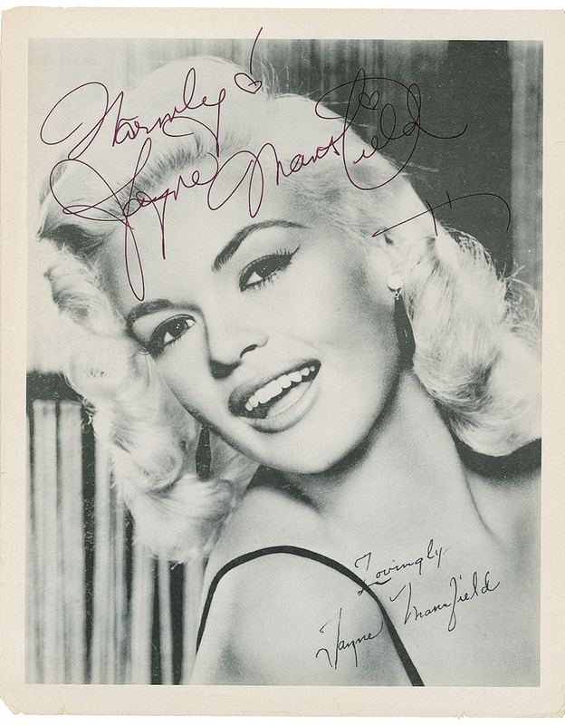 Lot 1213 Jayne Mansfield Signed Photograph