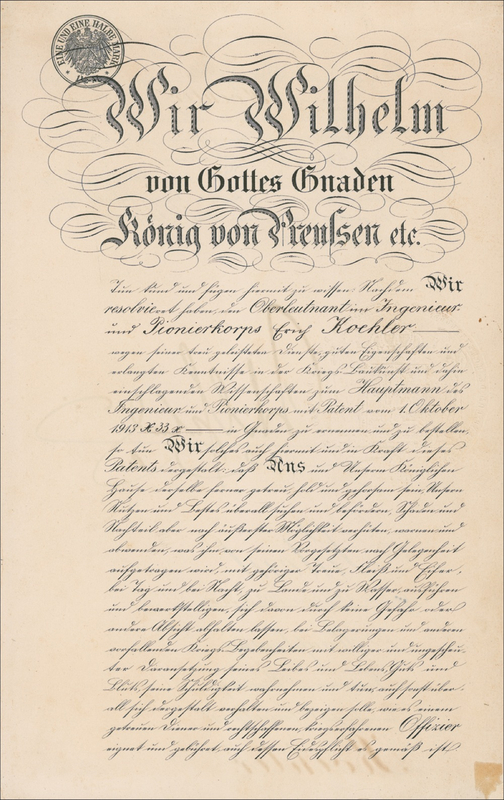 Lot 343 Wilhelm II Signed Document