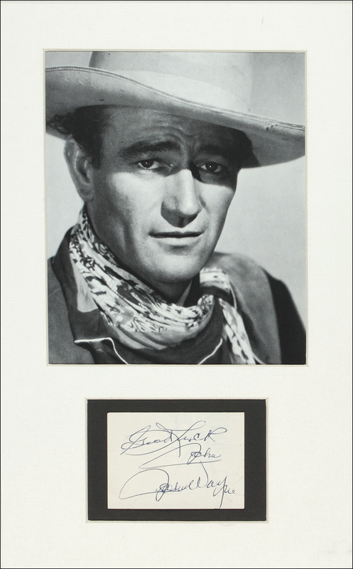 Lot 1392 John Wayne Signature