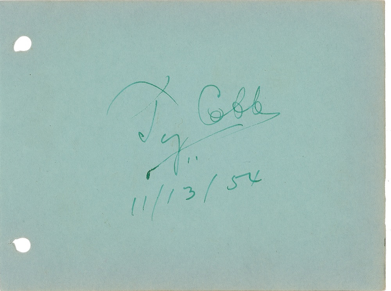 Lot 1452 Ty Cobb Signature