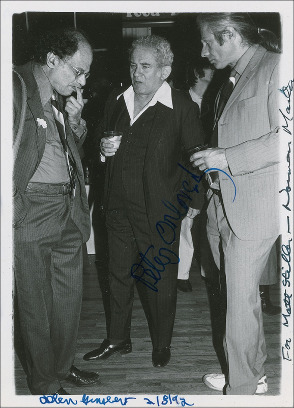 Lot 541 Norman Mailer, Allen Ginsberg, and Peter Orlovs Signed Photograph