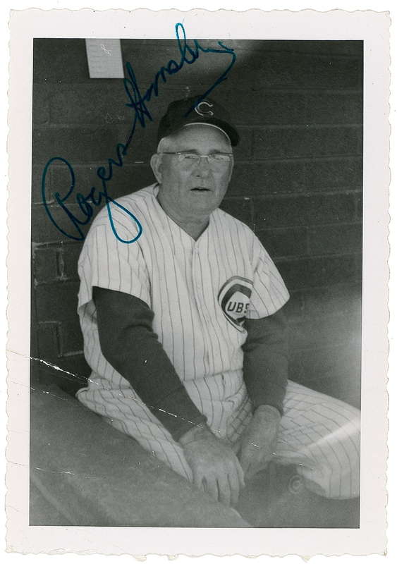 Lot 1495 Rogers Hornsby Signed Photograph