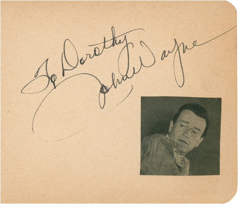 Lot 1393 John Wayne Signature