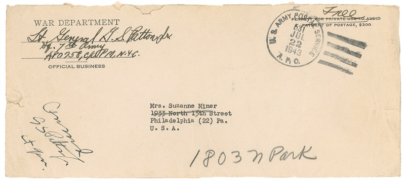 Lot 383 George S. Patton Free Frank