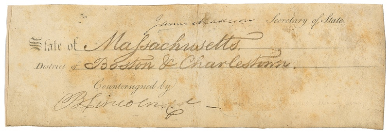 Lot 93 James Madison and Benjamin Lincoln Signed Document