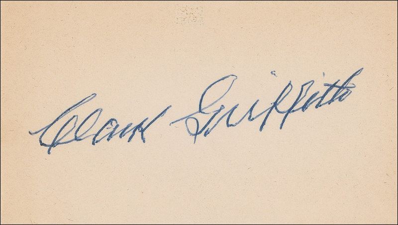 Lot 1483 Clark Griffith Signature