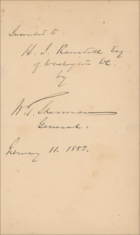 Lot 393 William T. Sherman Signature