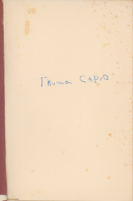 Lot 476 Truman Capote Book