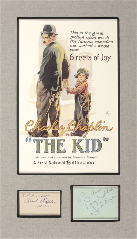 Lot 1020 Charlie Chaplin and Jackie Coogan Signature