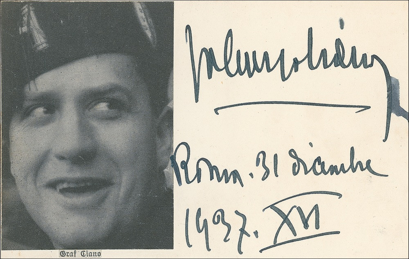 Lot 192 Galeazzo Ciano Signature