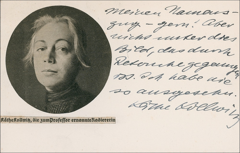 Lot 534 Kathe Kollwitz Signed Note