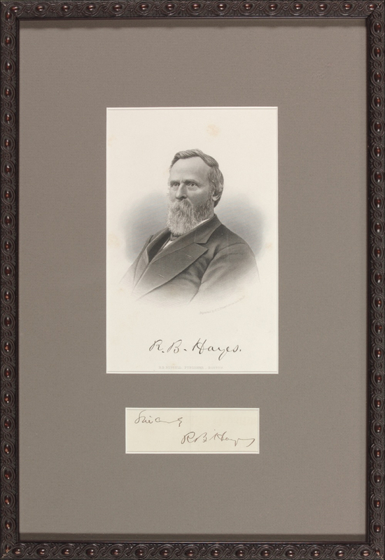 Lot 76 Rutherford B. Hayes Signature