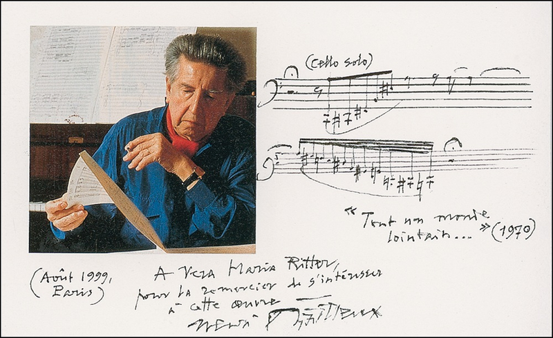 Lot 737 Henri Dutilleux Signed Musical Quote
