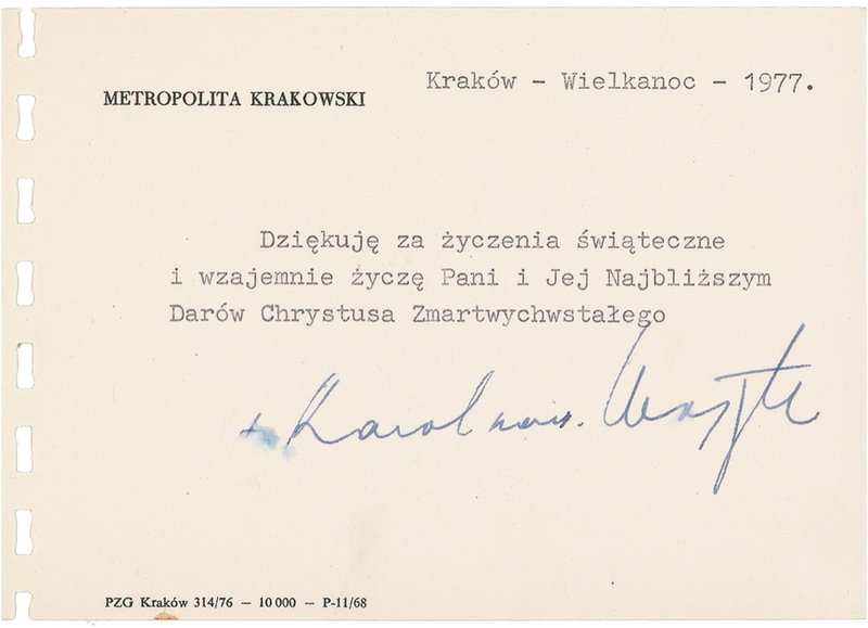 Lot 255 John Paul II Typed Letter Signed