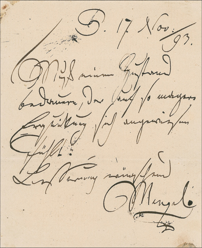 Lot 609 Adolph von Menzel Handwritten Letter Signed