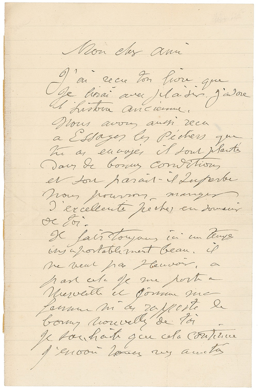 Lot 575 Pierre-Auguste Renoir Handwritten Letter Signed