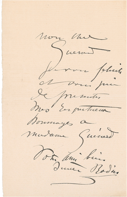 Lot 578 Auguste Rodin Handwritten Letter Signed