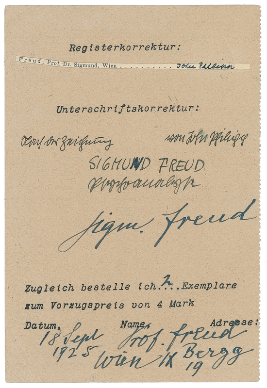 Lot 229 Sigmund Freud Signature