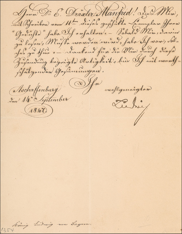 Lot 273 Ludwig I Signed Document