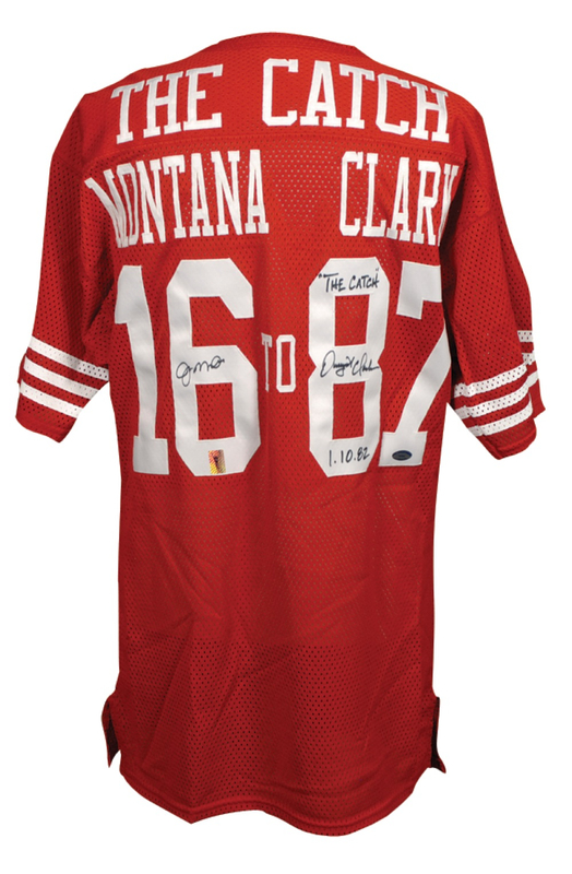 Lot 1524 Joe Montana and Dwight Clark Football Jersey