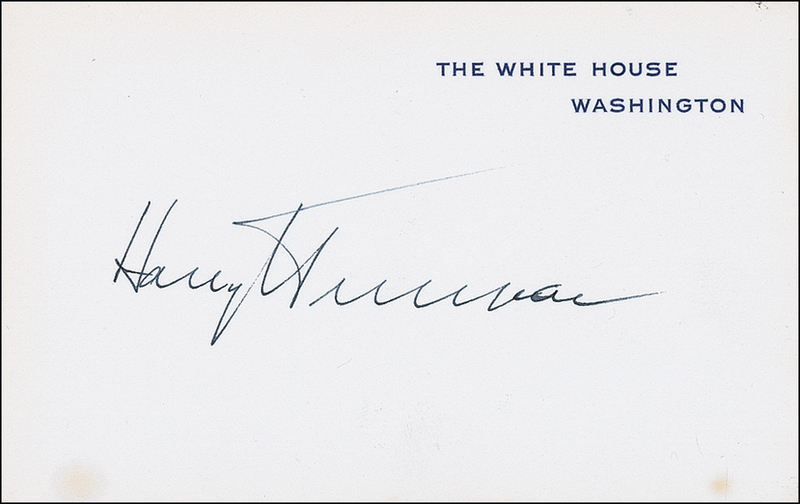 Lot 156 Harry S. Truman White House Card