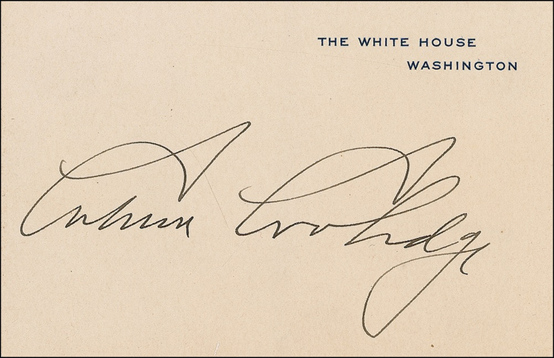 Lot 41 Calvin Coolidge White House Card