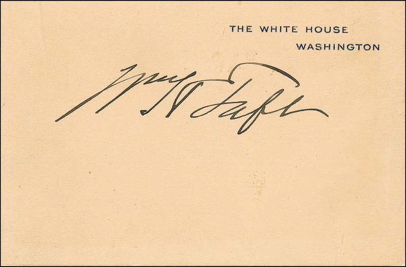 Lot 148 William H. Taft White House Card
