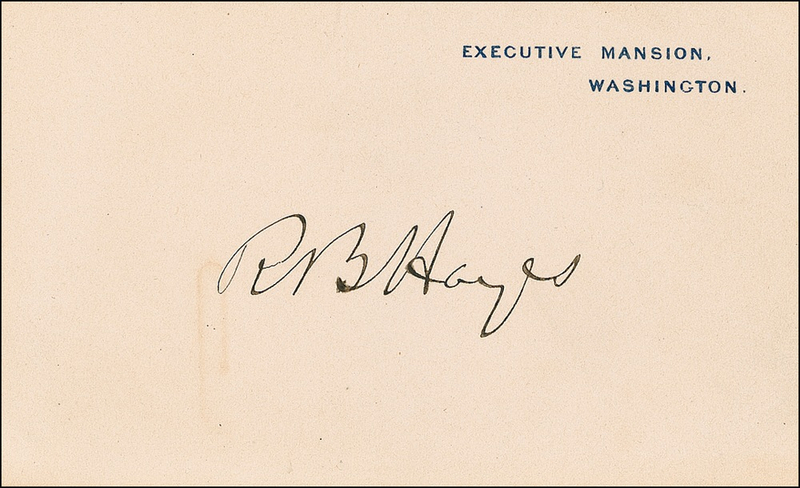 Lot 77 Rutherford B. Hayes White House Card