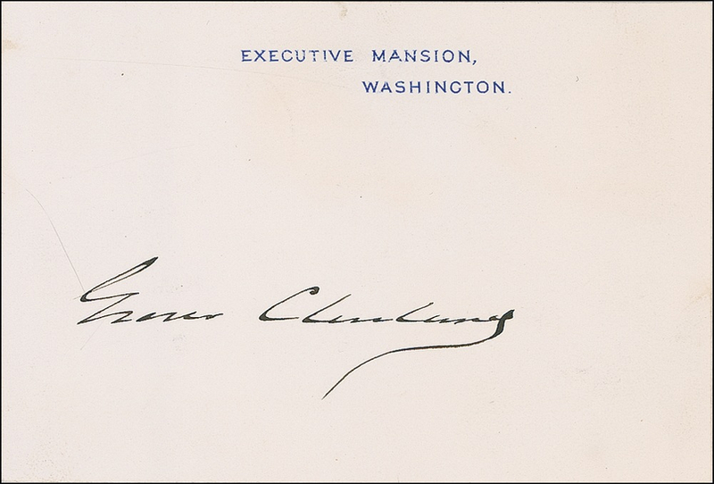 Lot 29 Grover Cleveland White House Card
