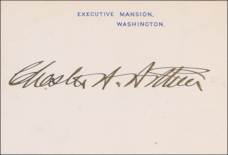 Lot 12 Chester A. Arthur White House Card
