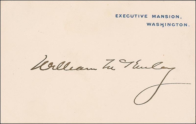 Lot 97 William McKinley White House Card