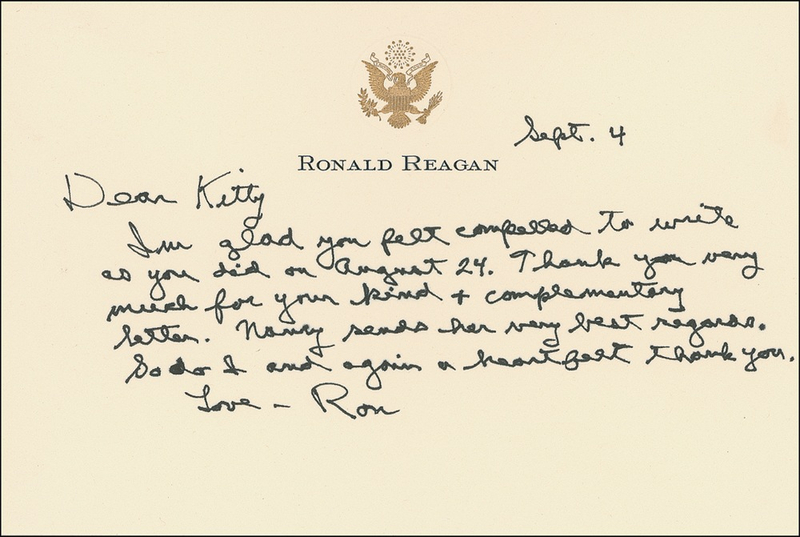 Lot 128 Ronald Reagan Handwritten Letter Signed