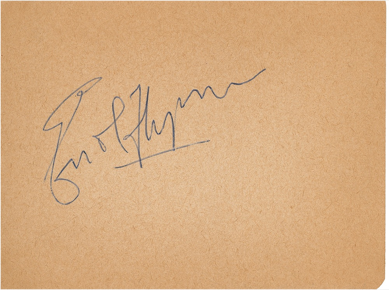 Lot 1082 Errol Flynn Signature