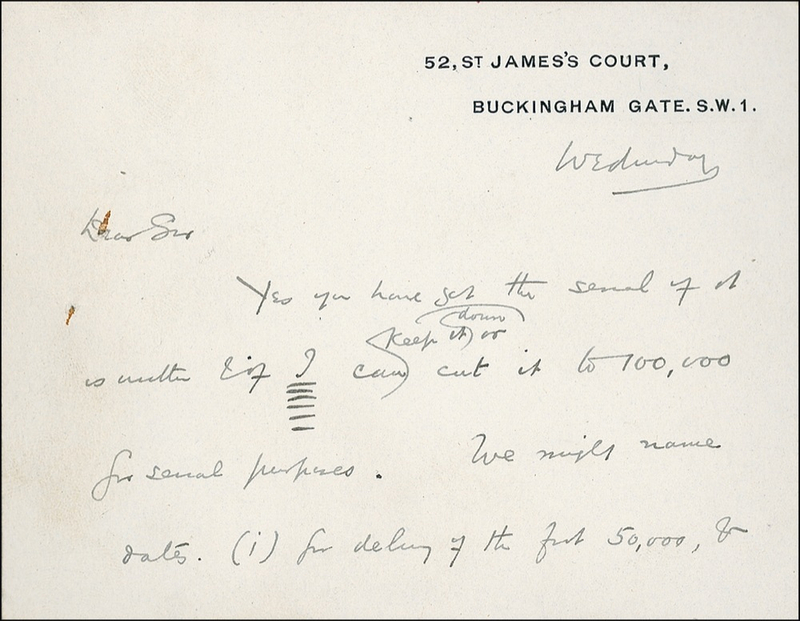 Lot 613 H. G. Wells Handwritten Letter Signed