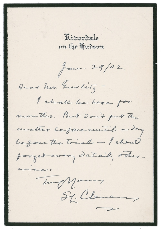 Lot 482 Samuel L. Clemens: Taking on literary pirates