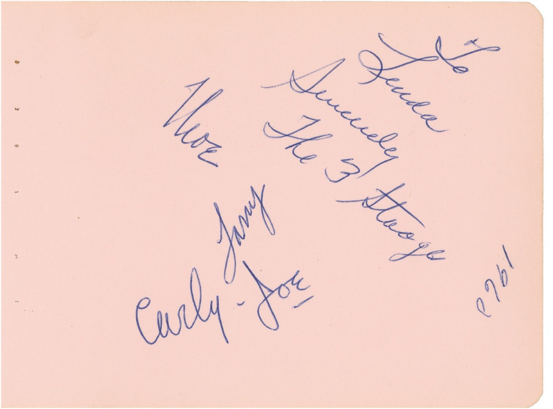 Lot 1370 Three Stooges Signature