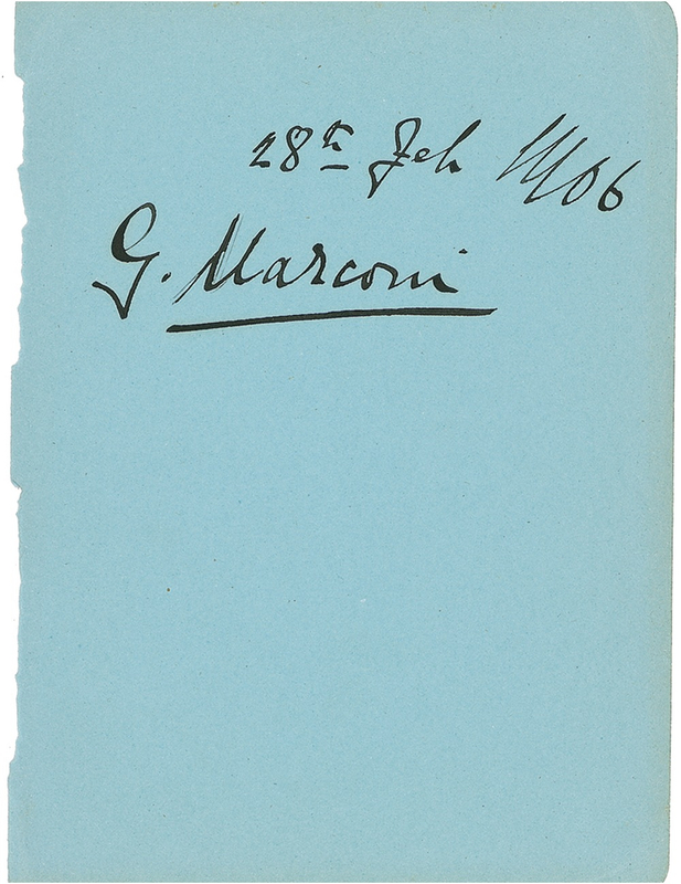 Lot 275 Guglielmo Marconi Signature