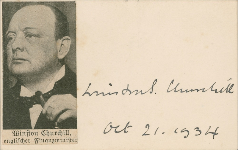 Lot 189 Winston Churchill Signature