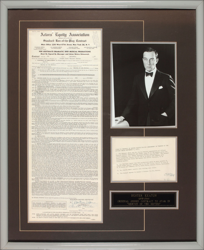 Lot 1161 Buster Keaton Signed Document
